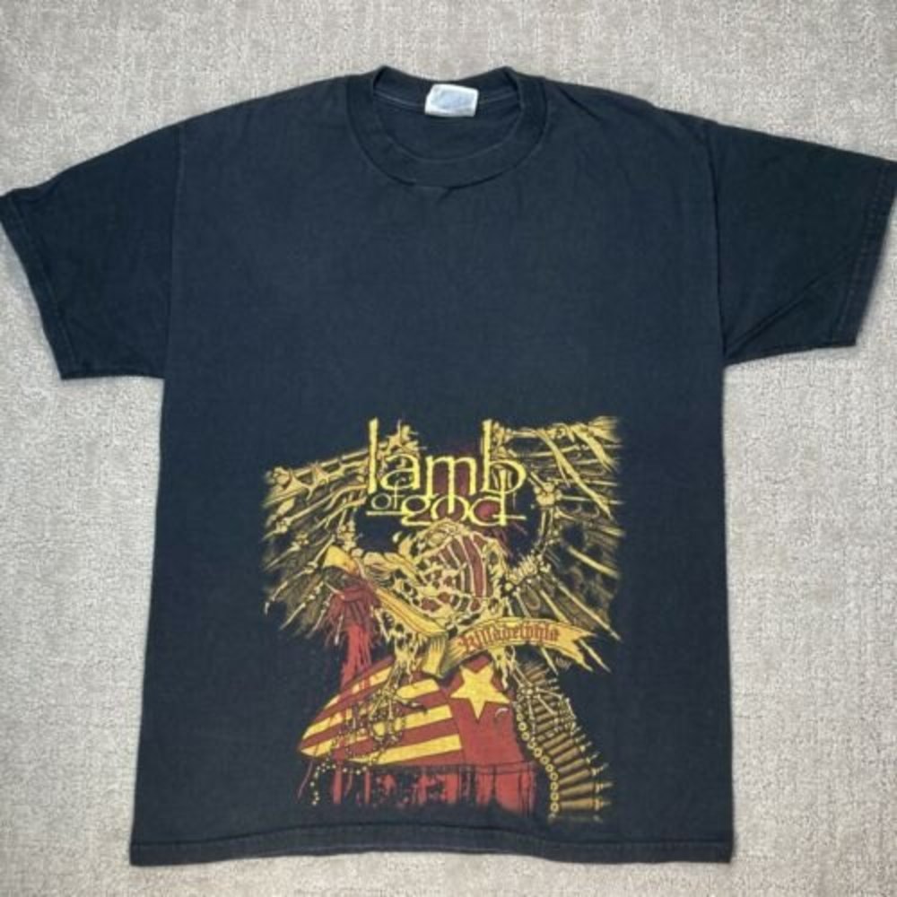 EUC Lamb of God Killadelphia Graphic Band T-Shirt Short Sleeve Metal YL Rare 00'